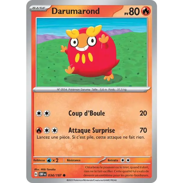 Commune - Pokemon - Flammes Obsidiennes - Darumarond 34/197