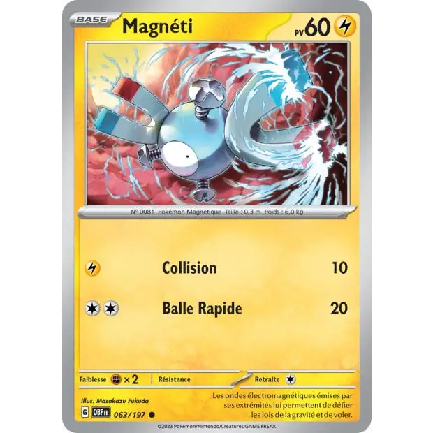 Commune - Pokemon - Flammes Obsidiennes - Magneti 63/197