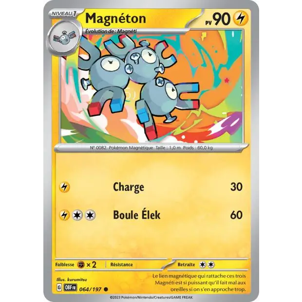 Commune - Pokemon - Flammes Obsidiennes - Magneton 64/197 - Poke-Geek