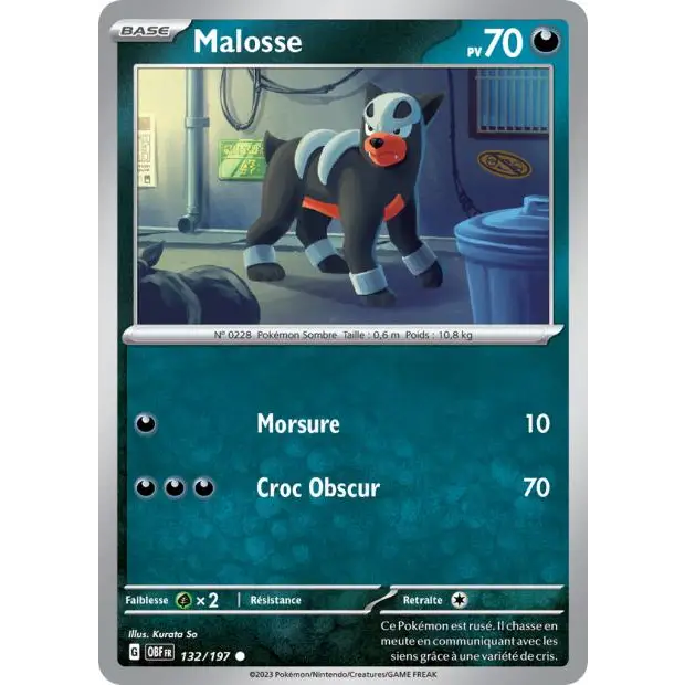 Commune - Pokemon - Flammes Obsidiennes - Malosse 132/197 - Poke-Geek