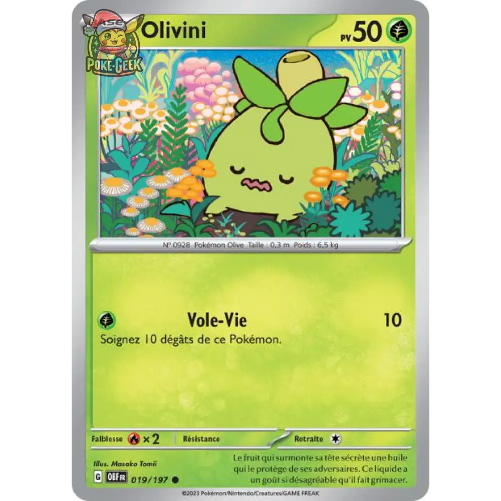 Commune - Pokemon - Flammes Obsidiennes - Olivini 19/197 - Poke-Geek
