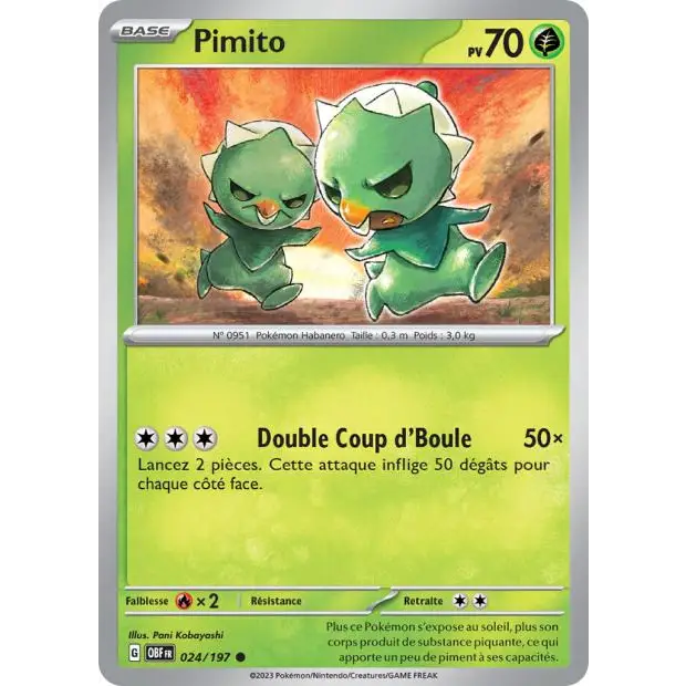 Commune - Pokemon - Flammes Obsidiennes - Pimito 24/197 - Poke-Geek