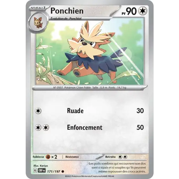 Commune - Pokemon - Flammes Obsidiennes - Ponchien 171/197 - Poke-Geek
