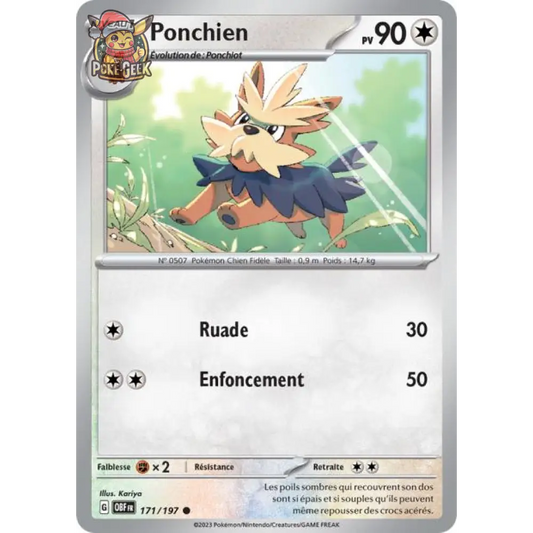 Commune - Pokemon - Flammes Obsidiennes - Ponchien 171/197