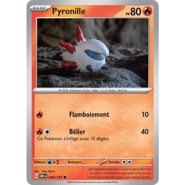 Commune - Pokemon - Flammes Obsidiennes - Pyronille 40/197 - Poke-Geek