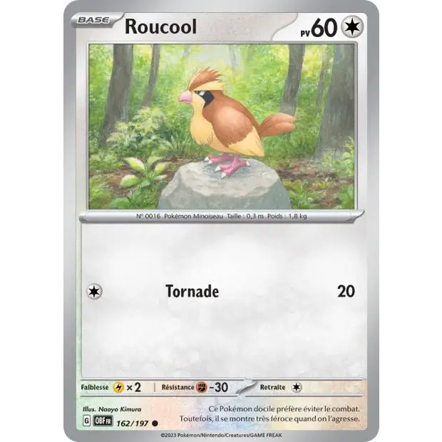 Commune - Pokemon - Flammes Obsidiennes - Roucool 162/197 - Poke-Geek
