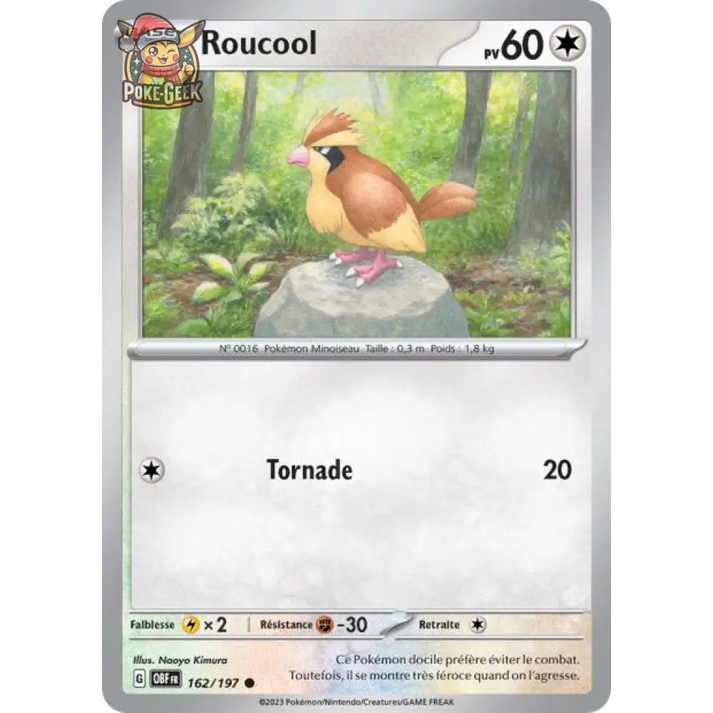 Commune - Pokemon - Flammes Obsidiennes - Roucool 162/197 - Poke-Geek
