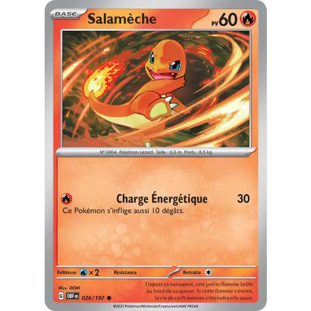 Commune - Pokemon - Flammes Obsidiennes - Salamèche 26/197