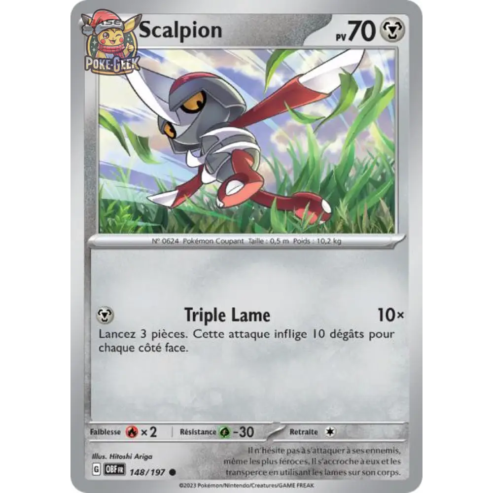 Commune - Pokemon - Flammes Obsidiennes - Scalpion 148/197 - Poke-Geek