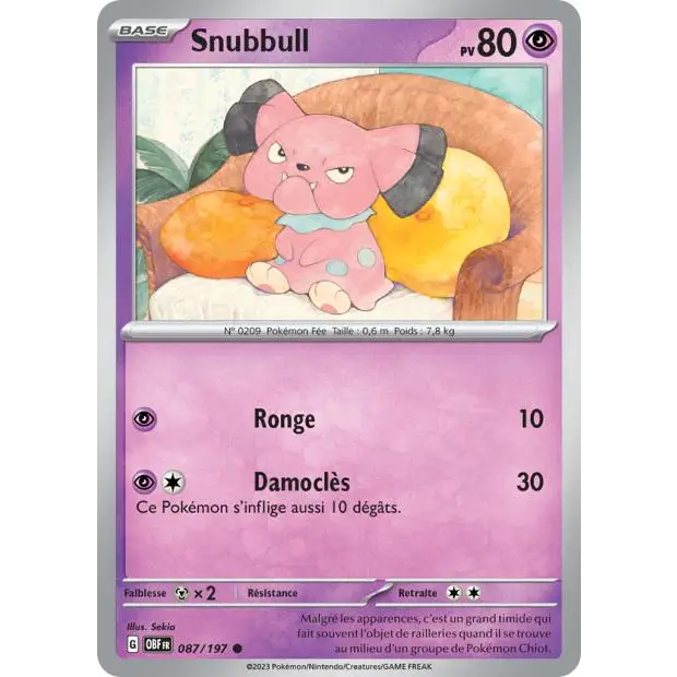Commune - Pokemon - Flammes Obsidiennes - Snubull 87/197
