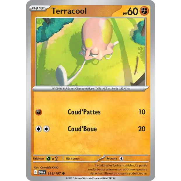 Commune - Pokemon - Flammes Obsidiennes - Terracool 118/197 - Poke-Geek