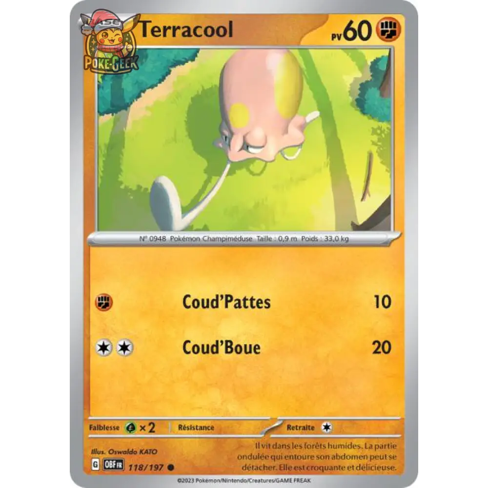 Commune - Pokemon - Flammes Obsidiennes - Terracool 118/197 - Poke-Geek