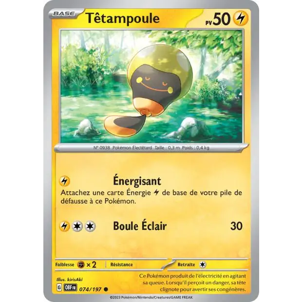 Commune - Pokemon - Flammes Obsidiennes - Têtampoule 74/197