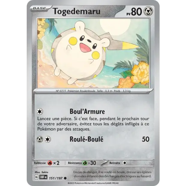 Commune - Pokemon - Flammes Obsidiennes - Togedemaru 151/197 - Poke-Geek