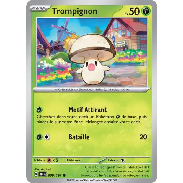 Commune - Pokemon - Flammes Obsidiennes - Trompignon 9/197 - Poke-Geek