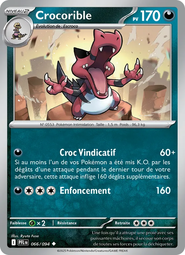 Crocorible 66/94 — ME02 – Flammes Fantasmagoriques — Carte Pokémon française