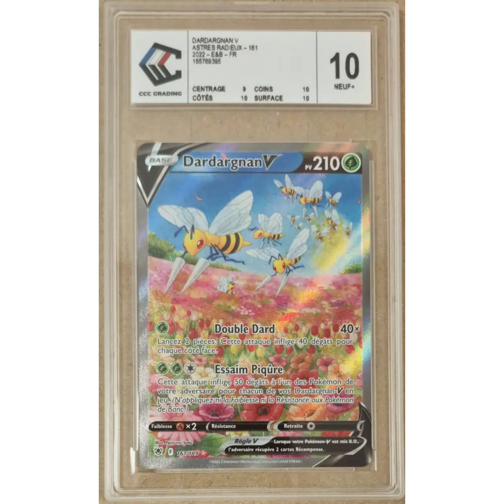 Dardargnan V 161/189 – Astres Radieux ASR 161 – Carte Pokémon Française Gradée CCC 10 - Poke-Geek