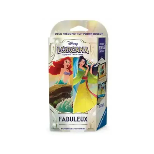 Disney Lorcana – Deck de Démarrage Ariel / Mulan – Ambre Saphir (Chapitre 9 : Fabuleux – FR)