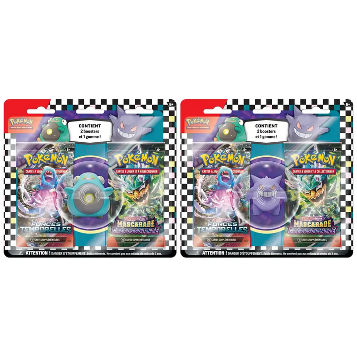 Duopack 2 boosters + Gomme Ectoplasma/Ampibidou (modèle aléatoire) FR
