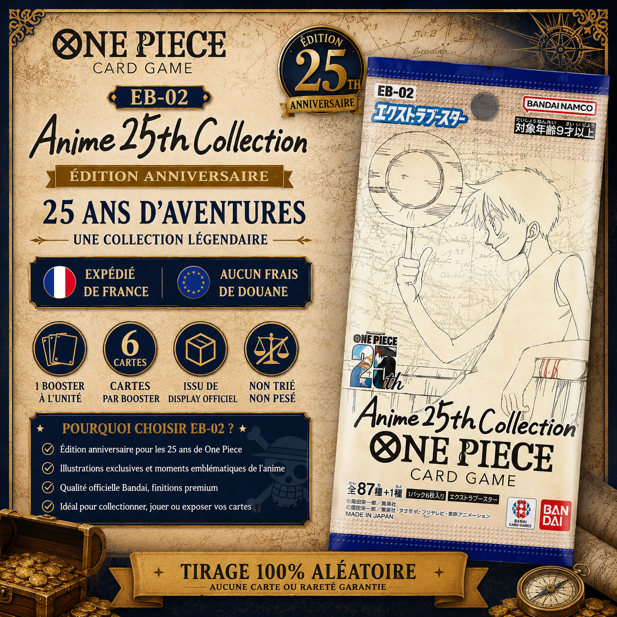 Booster EB-02 Anime 25th Collection – One Piece Card Game – JAPONAIS - Poke-Geek