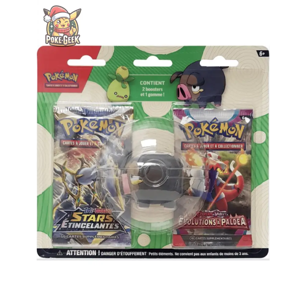Ensemble Rentrée des classes Gomme + 2 boosters (1x blister aléatoire avec gomme Olivini ou Gourmelet) FR - Poke-Geek