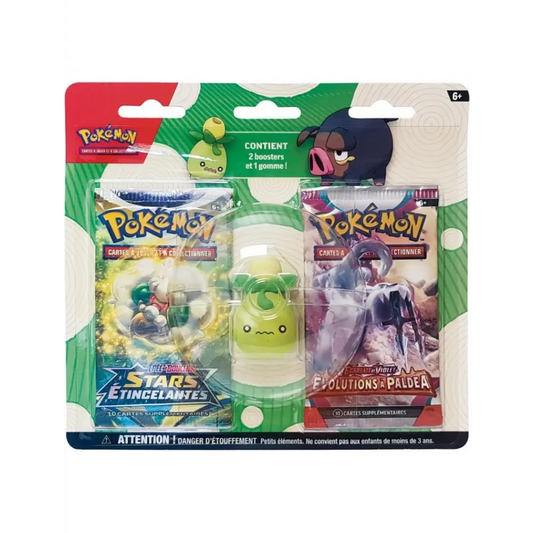 Ensemble Rentrée des classes Gomme + 2 boosters (1x blister aléatoire avec gomme Olivini ou Gourmelet) FR