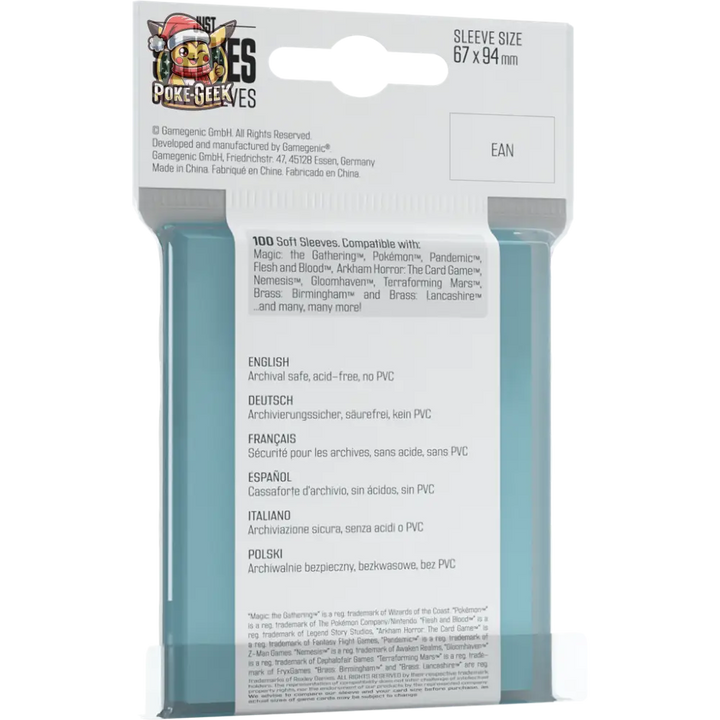 Gamegenic Just Sleeves – 100 Protège-cartes Souples – Format Standard TCG