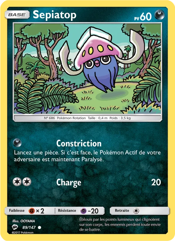 Sepiatop 89/147 — SL3 – Ombres Ardentes — Carte Pokémon française