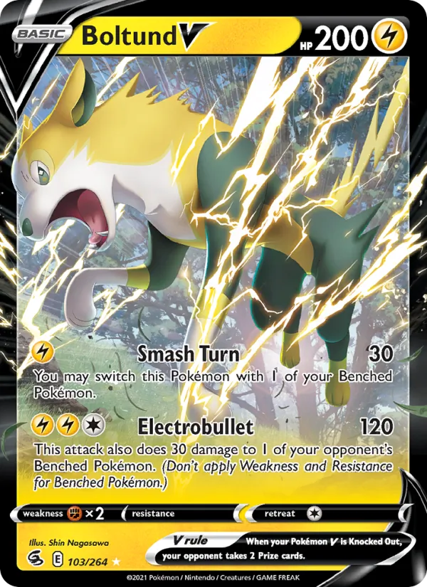 Fulgudog V 103/264 — SWSH8 – Fusion Strike — Carte Pokémon anglaise