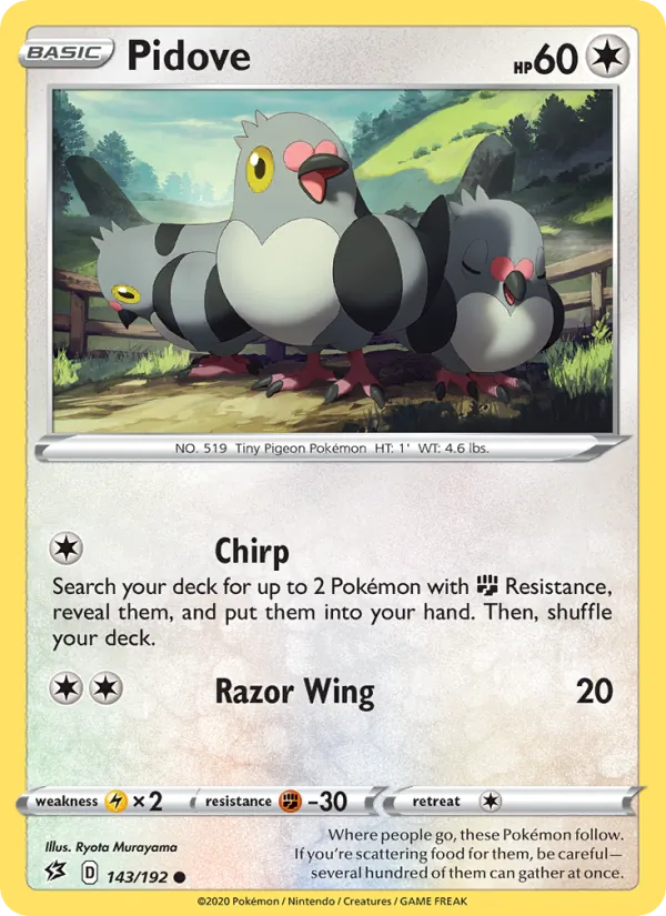 Poichigeon 143/192 — SWSH2 – Rebel Clash — Carte Pokémon anglaise