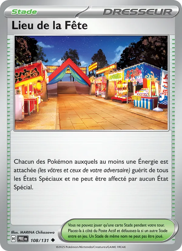 Lieu de la Fête 108/131 — EV08.5 – Évolutions Prismatiques — Carte Pokémon française