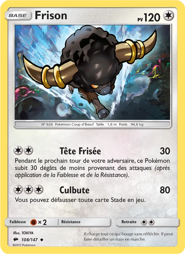 Frison 108/147 — SL3 – Ombres Ardentes — Carte Pokémon française