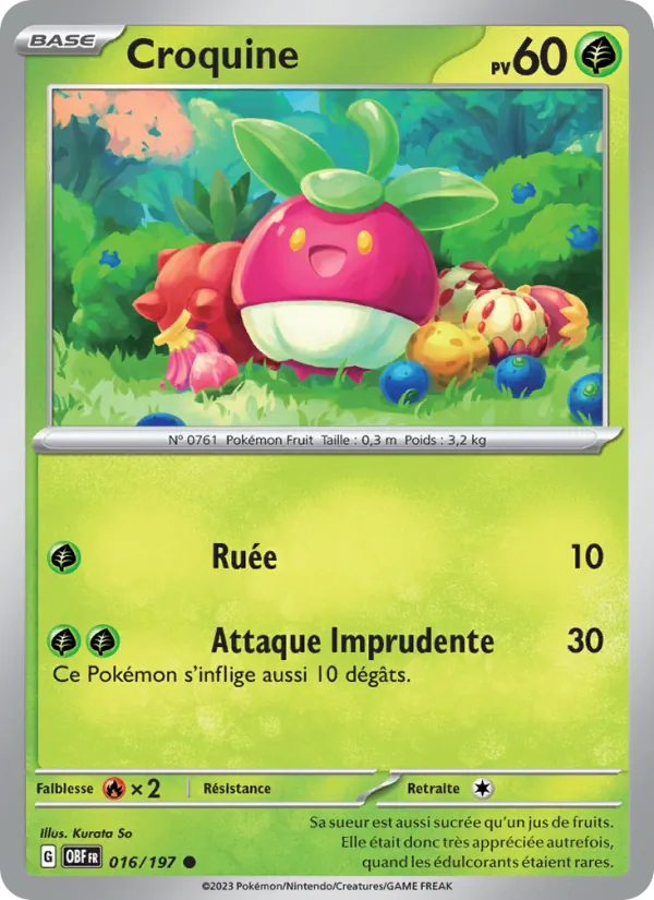 Croquine 16/197 — EV03 – Flammes Obsidiennes — Carte Pokémon française