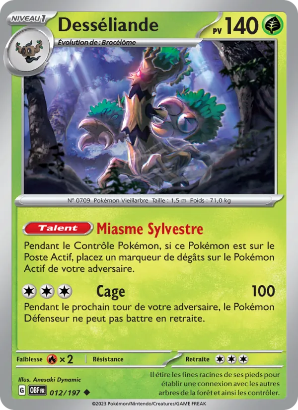 Desséliande 12/197 — EV03 – Flammes Obsidiennes — Carte Pokémon française