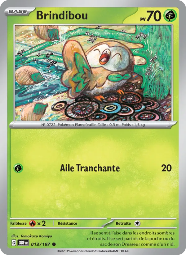 Brindibou 13/197 — EV03 – Flammes Obsidiennes — Carte Pokémon française