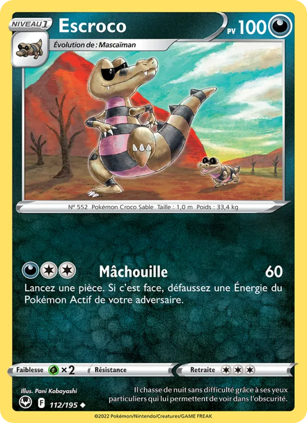 Escroco 112/195 — EB12 – Tempête Argentée — Carte Pokémon française