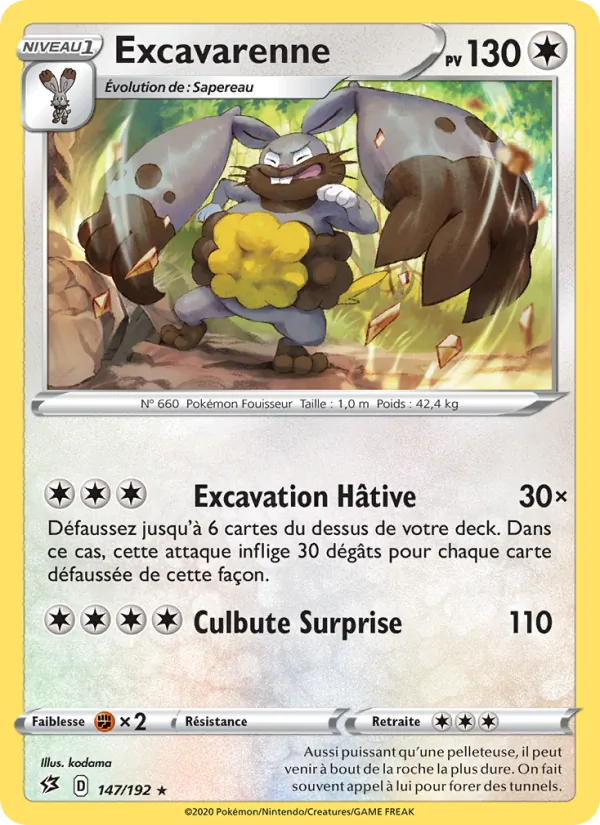 Excavarenne 147/192 — EB02 – Clash des Rebelles — Carte Pokémon française