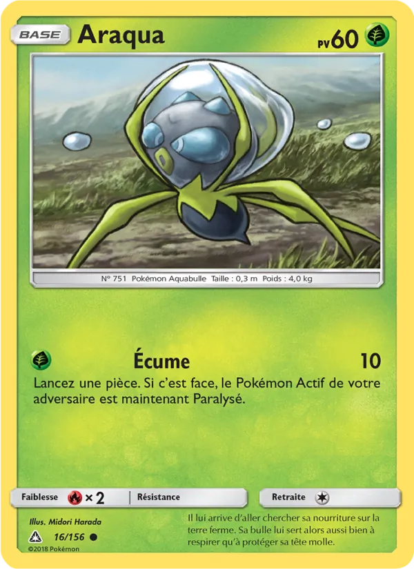 Araqua 16/156 — SL5 – Ultra-Prisme — Carte Pokémon française
