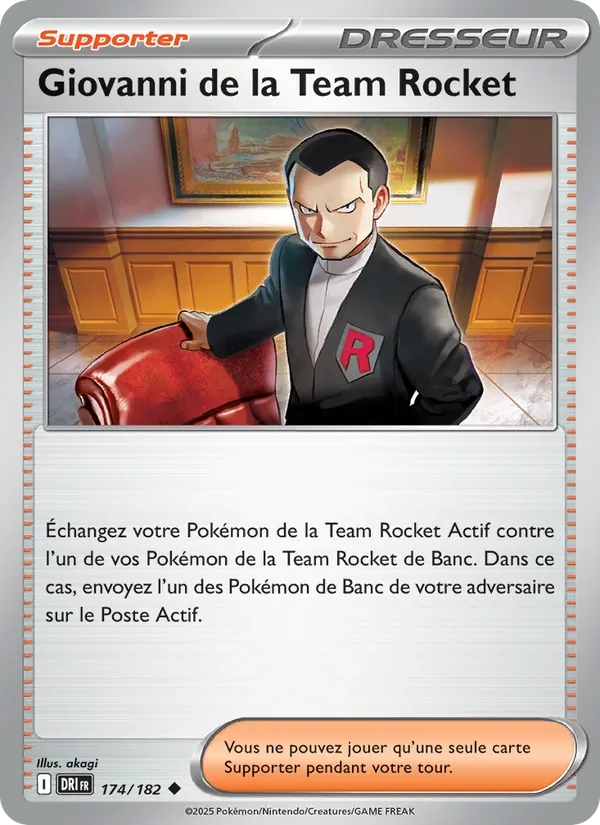 Giovanni de la Team Rocket 174/182 — EV10 – Rivalités Destinées — Carte Pokémon française