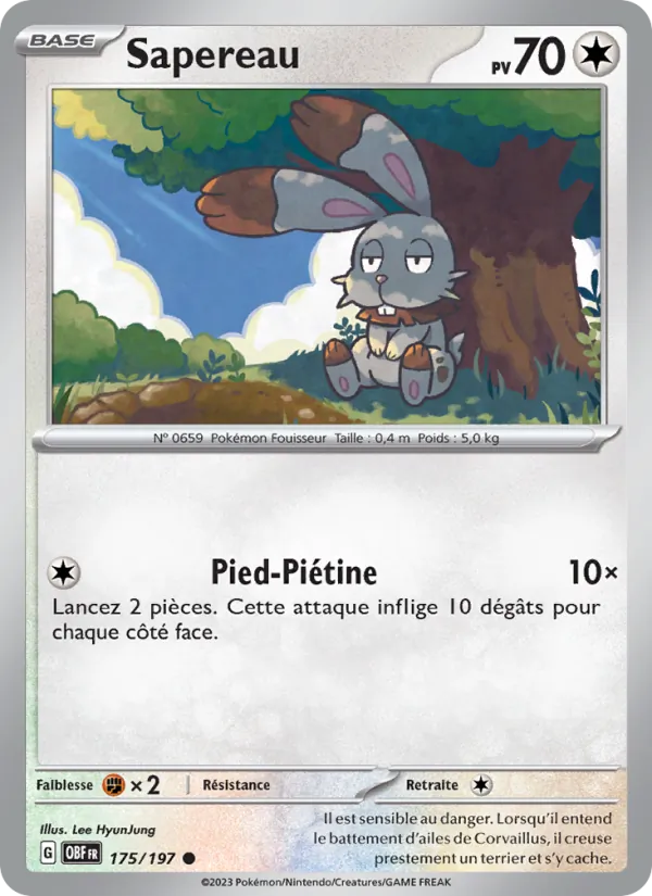 Sapereau 175/197 — EV03 – Flammes Obsidiennes — Carte Pokémon française