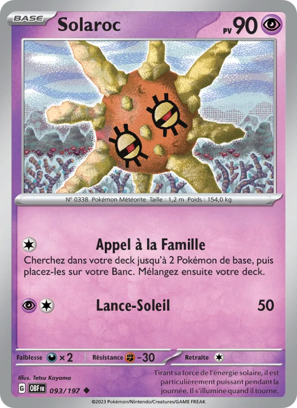Solaroc 93/197 — EV03 – Flammes Obsidiennes — Carte Pokémon française