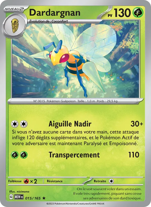 Dardargnan 15/165 — EV03.5 — 151 — Carte Pokémon française