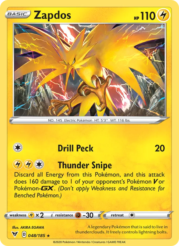 Électhor 48/185 — SWSH4 – Vivid Voltage — Carte Pokémon anglaise