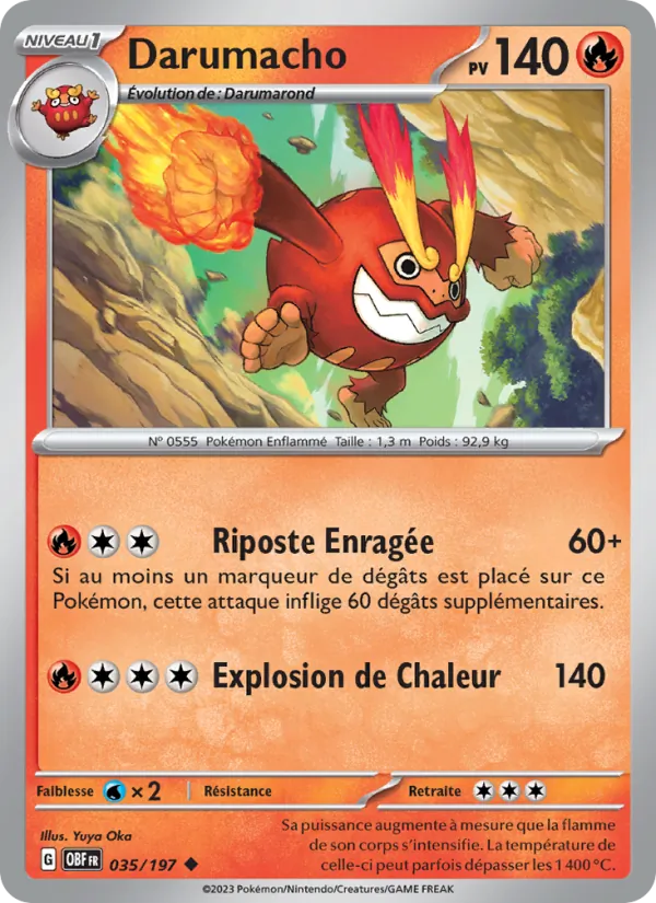 Darumacho 35/197 — EV03 – Flammes Obsidiennes — Carte Pokémon française