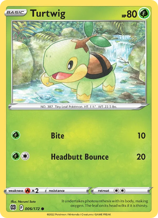 Tortipouss 6/172 — SWSH9 – Brilliant Stars — Carte Pokémon anglaise