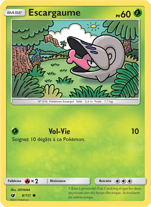 Escargaume 8/111 — SL4 – Invasion Carmin — Carte Pokémon française