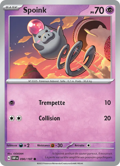 Spoink 90/197 — EV03 – Flammes Obsidiennes