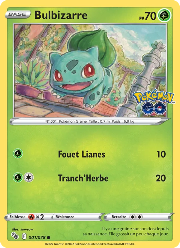 Bulbizarre 1/78 — EB10.5 Pokemon GO — Carte Pokémon française
