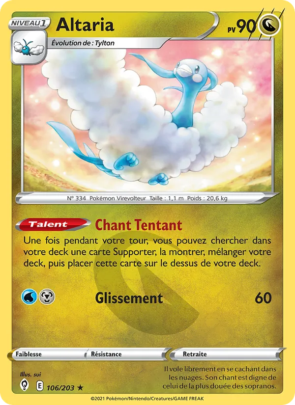Altaria 106/203 — EB07 - Evolution Céleste — Carte Pokémon française