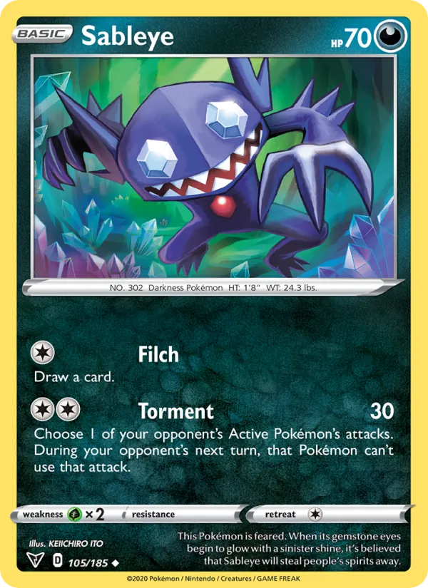 Ténéfix 105/185 — SWSH4 – Vivid Voltage — Carte Pokémon anglaise